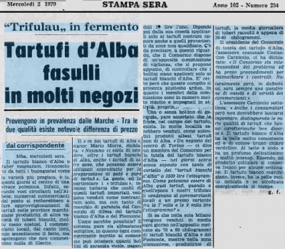 Tartufi d’Alba fasulli nei negozi – 2/12/1970