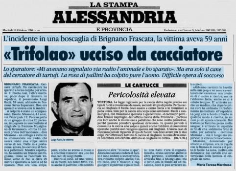 Trifolao ucciso da un cacciatore – 1994