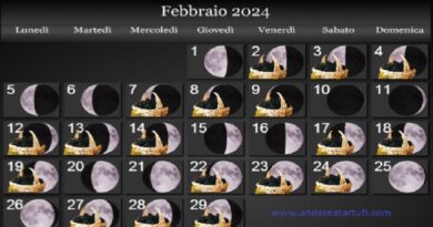 Fasi Lunari  Febbraio 2024